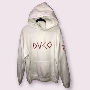 DIVIDED Mens Cotton Blend Soft White Printed Graphic Hoodie Sweatshirt Size M